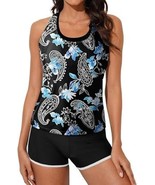 Aleumdr Womens Athletic 3 Piece Tankini Swimsuits with Shorts Swim Tank Top - €26,21 EUR