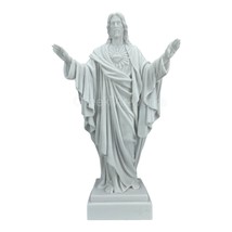 Lord Jesus Christ Greek Cast Marble Statue Sculpture 15.75 in - $130.15