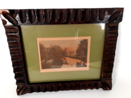 Antique Wallace Nutting Print in Tramp Art Period Frame, 13&quot;x 11&quot; - £47.55 GBP