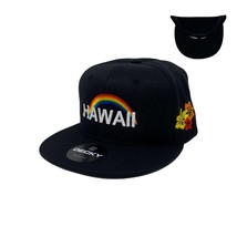 Hawaii Rainbow All Black Snapback Hat - £16.07 GBP