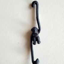 Cast Iron Hanging 7&quot; Long Monkey Plant Pot Hanger S Hook Taiwan Made Rustic - £6.60 GBP