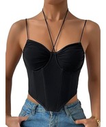 Dwnval Women&#39;s Ruched Bustier, Black, L - $15.83