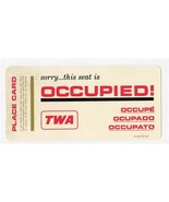 TWA Trans World Airlines Seat Occupied Card 1976 Place Card  - £18.68 GBP