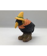 Vintage Halloween Crow Candle Folk Art Style Witch Hat Boots 5.5&quot; - $273.09 MXN