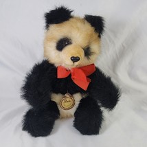 Baki Pluschtiere Panda Bear Plush Handcrafted 10" Black White West Germany 1980 - $46.71