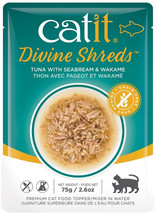 [Pack of 3] Catit Divine Shreds Tuna with Seabream and Wakame 2.65 oz - £21.72 GBP