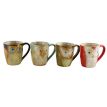 Gibson Owl City 17 Ounce 4 Piece Owl Shape Mug Set - £37.47 GBP