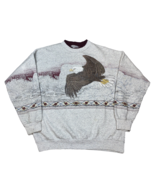 Vintage 90s Artisans Bald Eagle AOP All Over Print Sweatshirt Janelle-Th... - $55.17 CAD