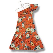 Urban Outfitters Dress Size Medium Hawaiian Floral Dress One Shoulder Linen Blen - £27.65 GBP