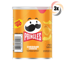3x Cans Pringles Grab N&#39; Go Cheddar Cheese Flavored Potato Crisps Chips 1.4oz - £9.16 GBP