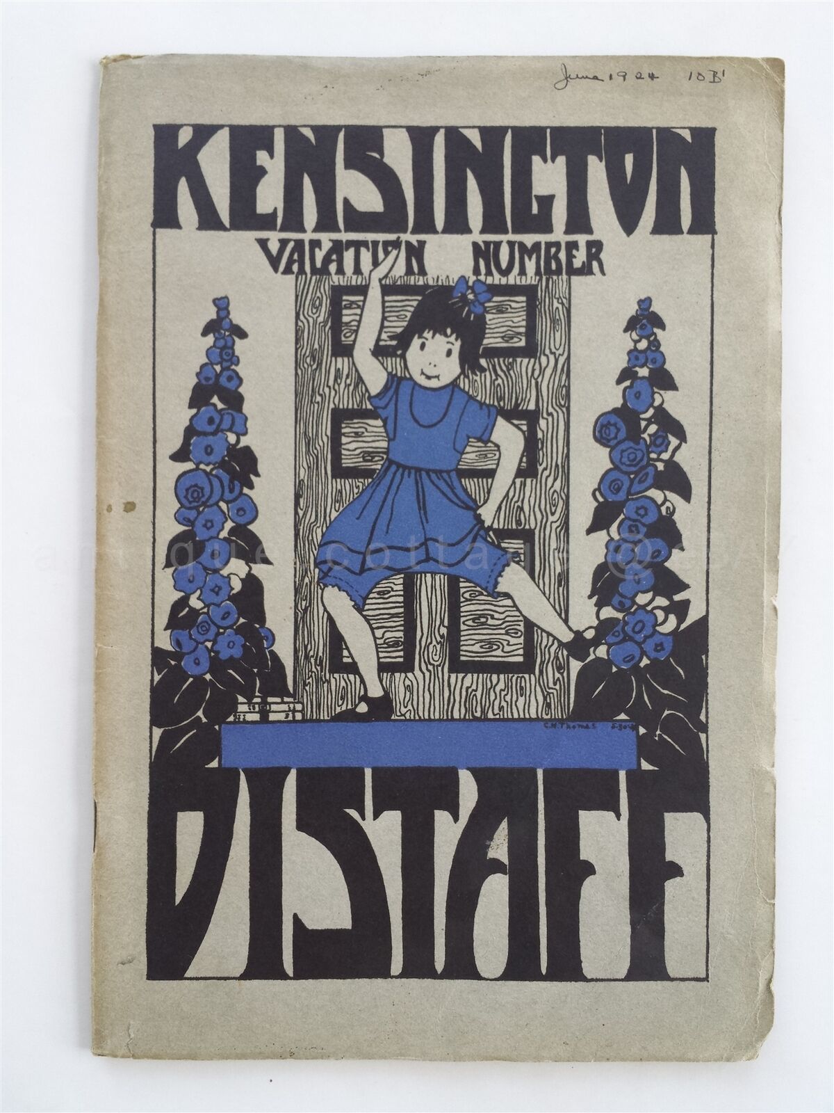 Primary image for 1924 JUN antique KENSINGTON pa GIRLS HIGH SCHOOL DISTAFF BOOK poetry story ads