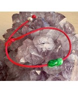 Adjustable Red String Peanut Green Jade/Jadeite Bracelet Silver - $3,133.18 MXN