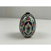 Vintage Limoges Hinged Egg Trinket Box with Perfume Bottle Hand Painted - $2,440.04 MXN