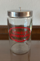 Vintage Merco Glass Medical Apothecary Jar Red Tongue Depressors w/ Lid - $456.09 MXN