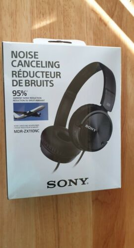 Sony - MDR-ZX110NC Noise-Canceling Wired On-Ear Headphones - Black - NEW Sealed - $30.84