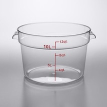 Choice 12 Qt. Clear Round Polycarbonate Food Storage Container w/ Red Gr... - £59.36 GBP