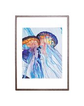 Original Watercolor Painting Jellyfish Home Decor Modern Wall Art Contem... - £171.64 GBP