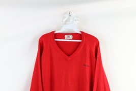 Vintage 70s Izod Mens Medium Spell Out Oak Hill Country Club Golf Knit Sweater - £54.10 GBP
