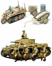 2 Tamiya Models - Panzer Kampfwagen and Kettenkraftrad with Infantry Cart/Demo - £23.34 GBP