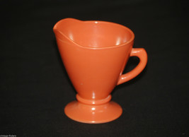 Old Vintage Ovide by Hazel Atlas Rust Orange Footed Creamer Milk Glass MCM - £10.27 GBP