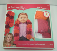 American girl crafts pom-pom scarves kit pink and orange yarn - £15.53 GBP