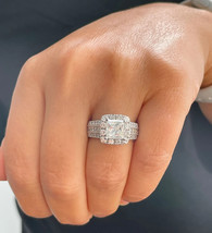 Art Deco Princess Cut Simulated Diamond Sterling Silver Women Engagement Ring - £58.55 GBP