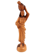 Rebecca at the Well Hand Carved Vintage Olive Wood Figure Israel 10 Inch... - $19.99