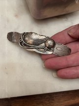 VINTAGE Sterling Silver Navajo Floral BROKEN Brooch Pin Unmarked - $32.41