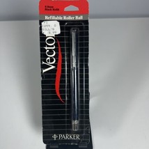 Vintage Parker Vector Roller Ball Pen 0.8mm Black Ink Blue Pen NEW on Ca... - $14.84