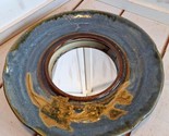 Vintage 1979 Signed Studio Art Pottery 11&quot; Round Wall Hanging Mirror Flo... - £21.68 GBP