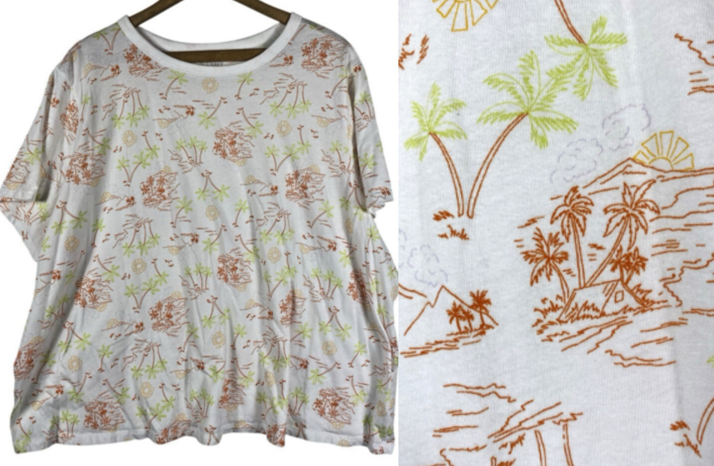 Old Navy Everywhere T Shirt Top Size 3X Knit White Tropical Laguna Girl ... - $27.61