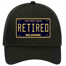 Retired Delaware Novelty Black Mesh License Plate Hat - £22.80 GBP