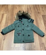 Swiss Cross Weather Gear Baby Boys Green Puffer Coat Faux Fur Trim Hood 24M - $27.72