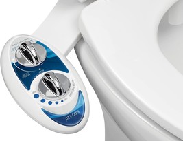 The Blue And White Luxe Bidet Neo 120 Features A Self-Cleaning Nozzle And A - $50.97