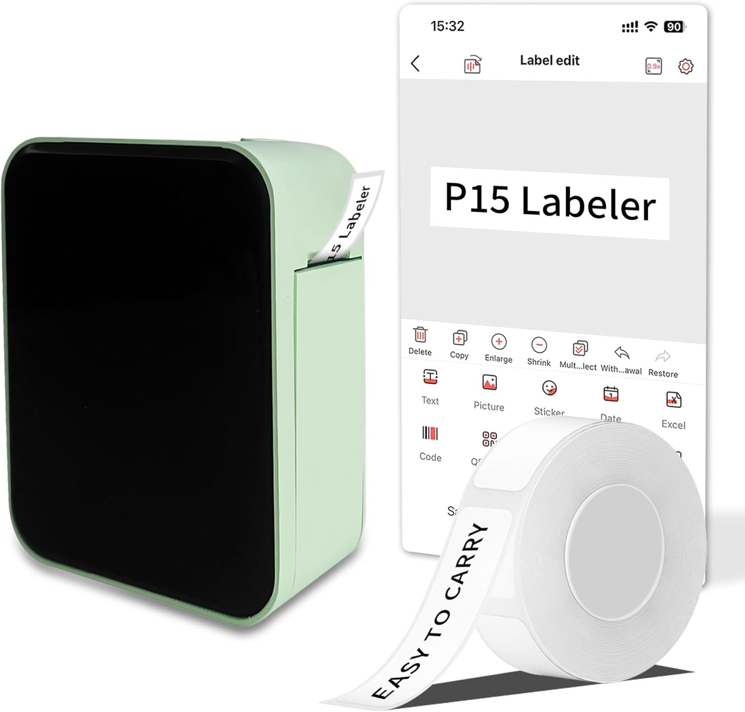 The P15 Label Maker Is A Compact, Multi-Font, Bluetooth Sticker Label Pr... - $38.96