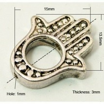 Metallic Hamsa Hand Charm Finding Pendant 10pcs for Jewellery &amp; Crafts - £1.98 GBP