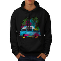 Wellcoda Hippie Car Summer Mens Hoodie, Palm Casual Hooded Sweatshirt - £24.55 GBP+