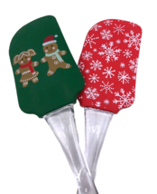Pair of Christmas Spatulas 2pk New Rubber Scraper Gingerbread Snowflake NEW Set - £29.93 GBP