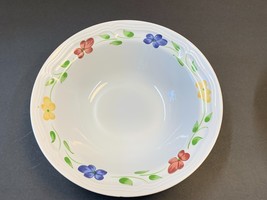 Vintage Serving Bowl Floral Design Lorraine Thailand Genuine Stoneware 9&quot; - £4.71 GBP