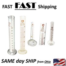 LAB glass 5ml 10ml 25ml 50ml 100ml graduated cylinder chemistry laborato... - £6.67 GBP+