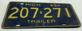Vintage 1965 MICHIGAN TRAILER LICENSE PLATE 6 DIGIT 207-271 PLATE TRUCK ... - $21.28 CAD