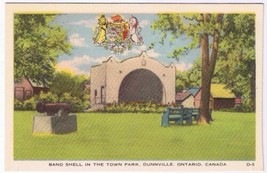 Postcard Band Shell Town Park Dunnville Ontario F H Leslie - £7.39 GBP