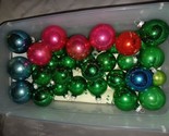 Lot Of 36 Vintage Mercury Glass Christmas Ornaments Made In USA Solid Balls - £24.12 GBP