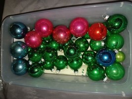 Lot Of 36 Vintage Mercury Glass Christmas Ornaments Made In USA Solid Balls - £23.98 GBP