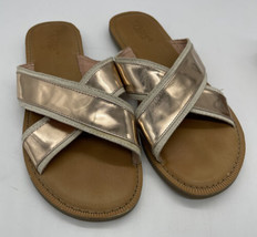 Toms Women  1001176 Rose Gold Ivory Flip Flops Viv Specchio Slide Sandals Size 6 - £13.77 GBP