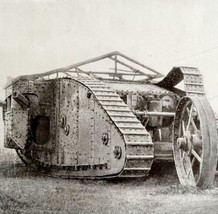 British Armored Tank WW1 Lithograph 1918 Military Vehicles Art DWY6 - £27.64 GBP