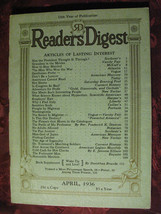 Readers Digest April 1936 James Truslow Adams Hypnotism Tin Pan Alley - £5.38 GBP