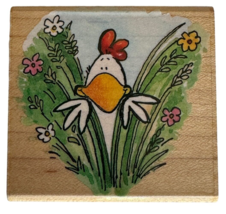 Penny Black Rubber Stamp Surprise! Chicken in the Grass Spring Animal Rare - £11.85 GBP