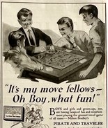 1923 Milton Bradley Games Advertisement Pirate and Traveler 13.25 x 4.75&quot; - $28.04 CAD