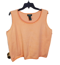 Vintage Women&#39;s Laure. Ralph Lauren Horizontal Orange Strip Sweat Vest T... - £23.58 GBP